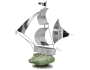 Фигурка на минеральном камне "Бегущий корабль"