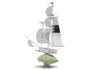 Фигурка на минеральном камне "Парусный корабль"