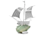 Статуэтка "Кораблик на камне "Меркурий"