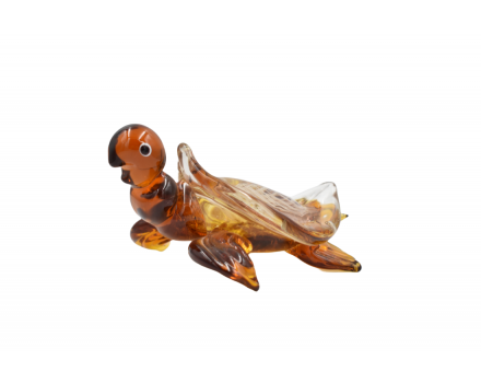 Статуэтка "Янтарная черепаха с медузой"