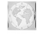 Часы настенные квадратные "Карта Мира"
