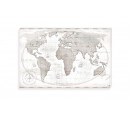 Картина c деревянным декором "Карта Мира"